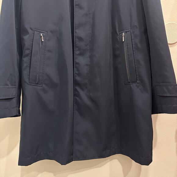 Cardinal Of Canada Mens Navy Blue Classic Lined Button Front Raincoat Sz Medium - Picture 6 of 12